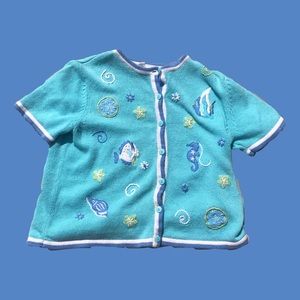 vintage baby blue top cardigan